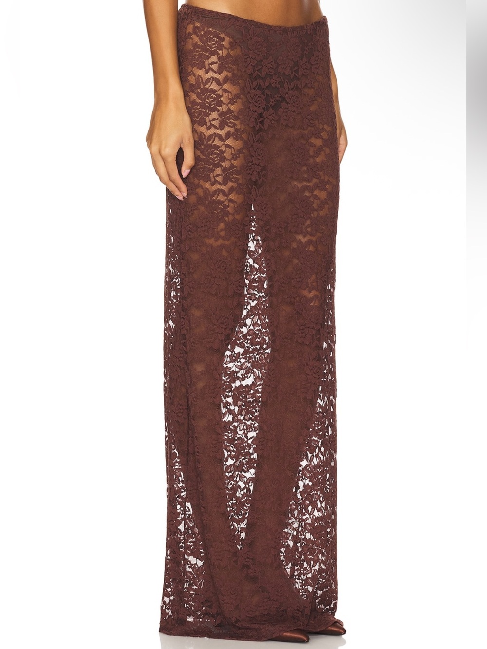Lioness x Revolve Black Swan Lace Maxi in Chocolate Brown Skirt Size Medium - Picture 3 of 10